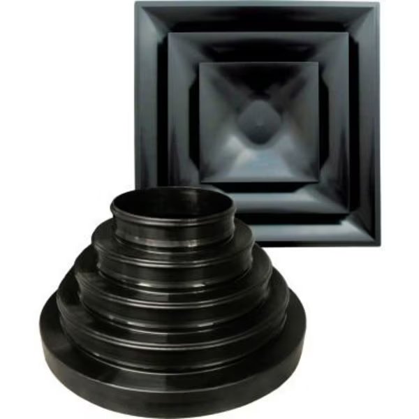 American Louver STR-C-BK-NRD Cone Diffuser Kit, Black, Fits Multiple Neck Sizes, American Louver/Plasticade, Mfr#: STR-C-BK-NRD